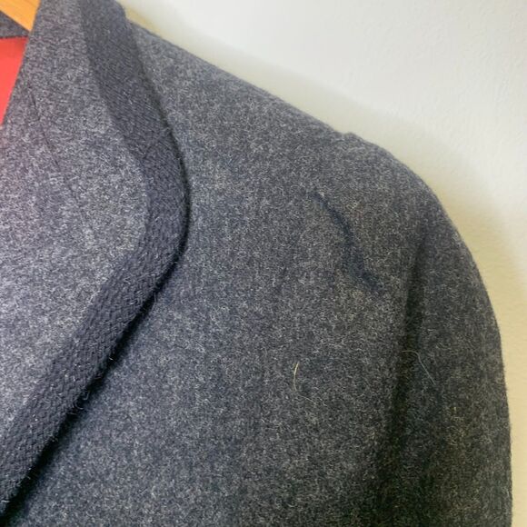 VTG Liz Clairborne Womens Dark Gray Wool Blazer Size 8 Trim - Picture 3 of 11